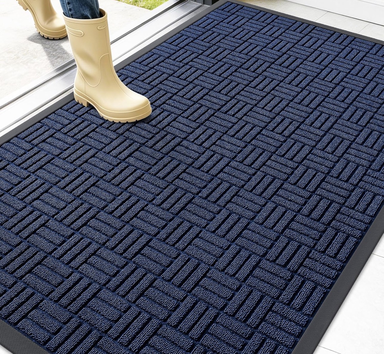 OLANLY Front Door Mat Outside Entrance 47x32, Heavy-Duty Rubber Doormat